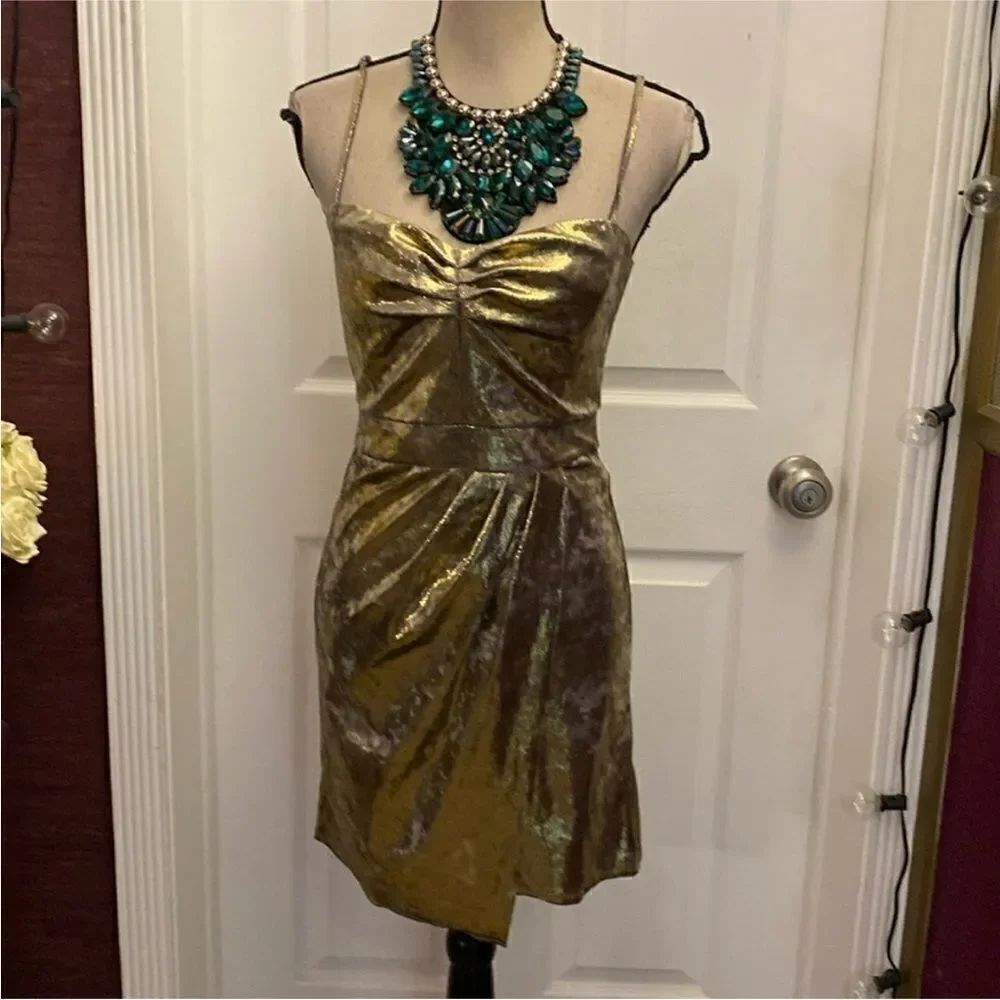 Zara Gold Metallic Women's Dress, M